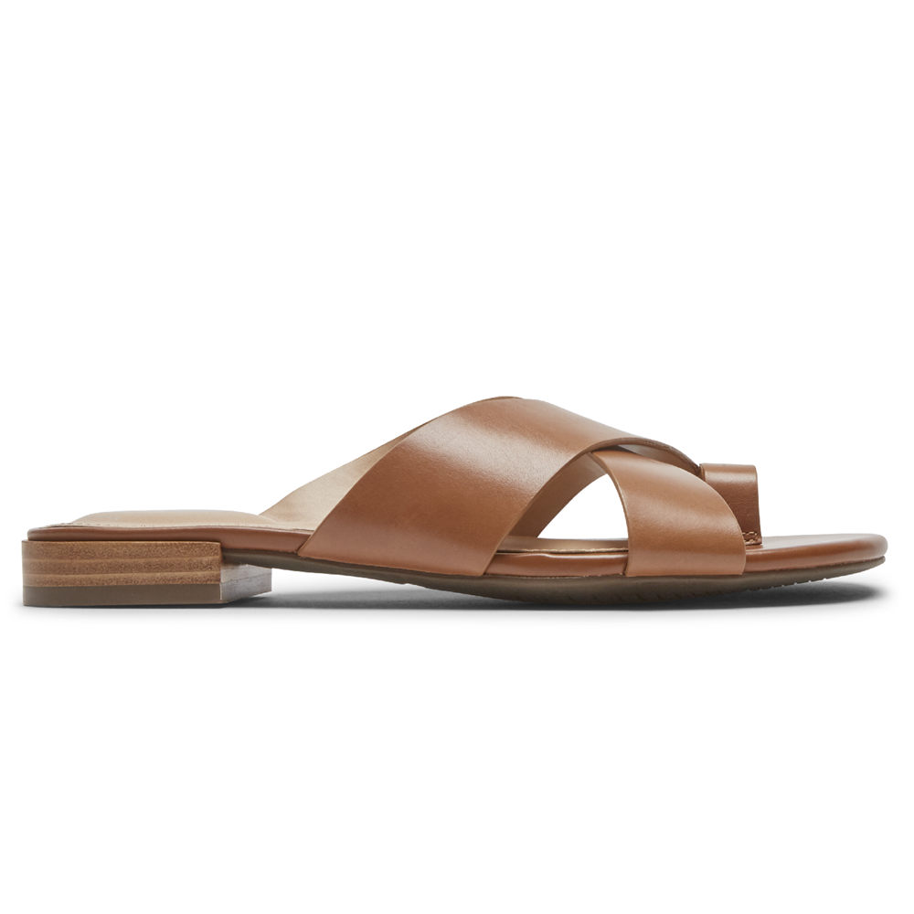 Rockport Singapore Womens Thongs - Total Motion Zosia Toe Brown - QS1325986